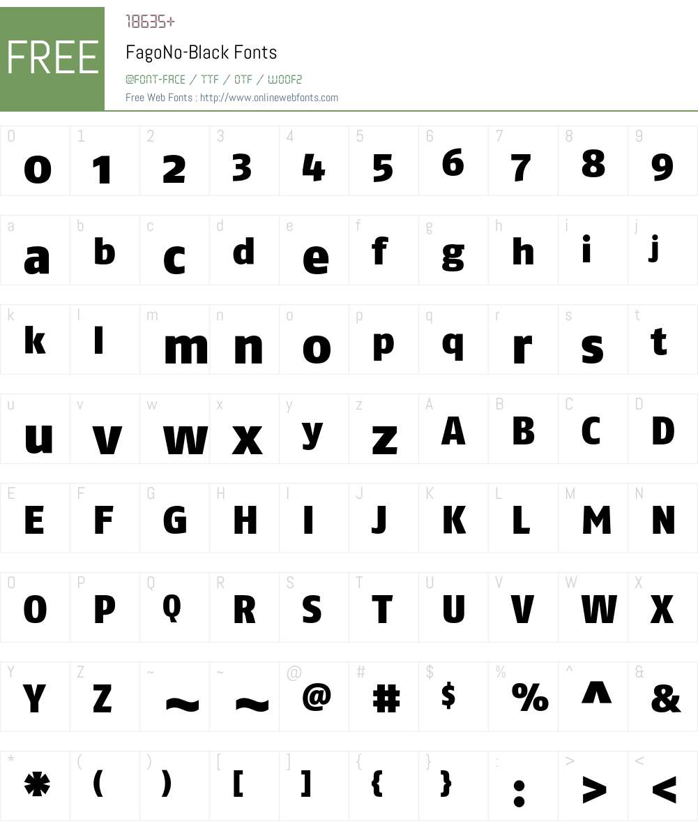 FagoNo Font Screenshots
