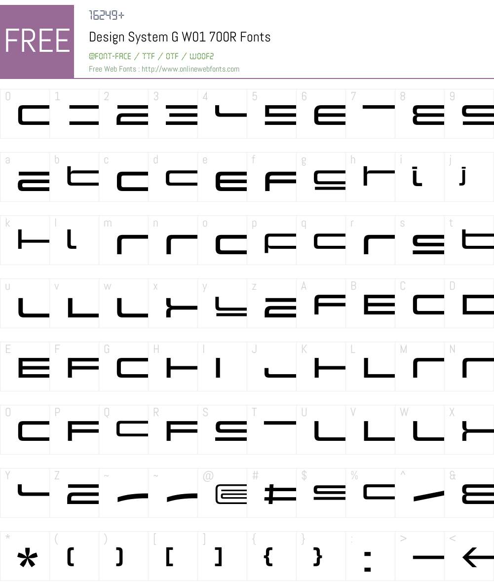 DesignSystemGW01-700R Font Screenshots