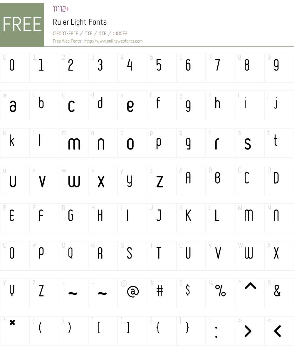 Ruler Font Screenshots