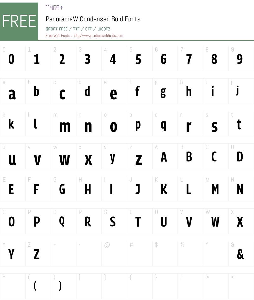 PanoramaW Condensed Font Screenshots