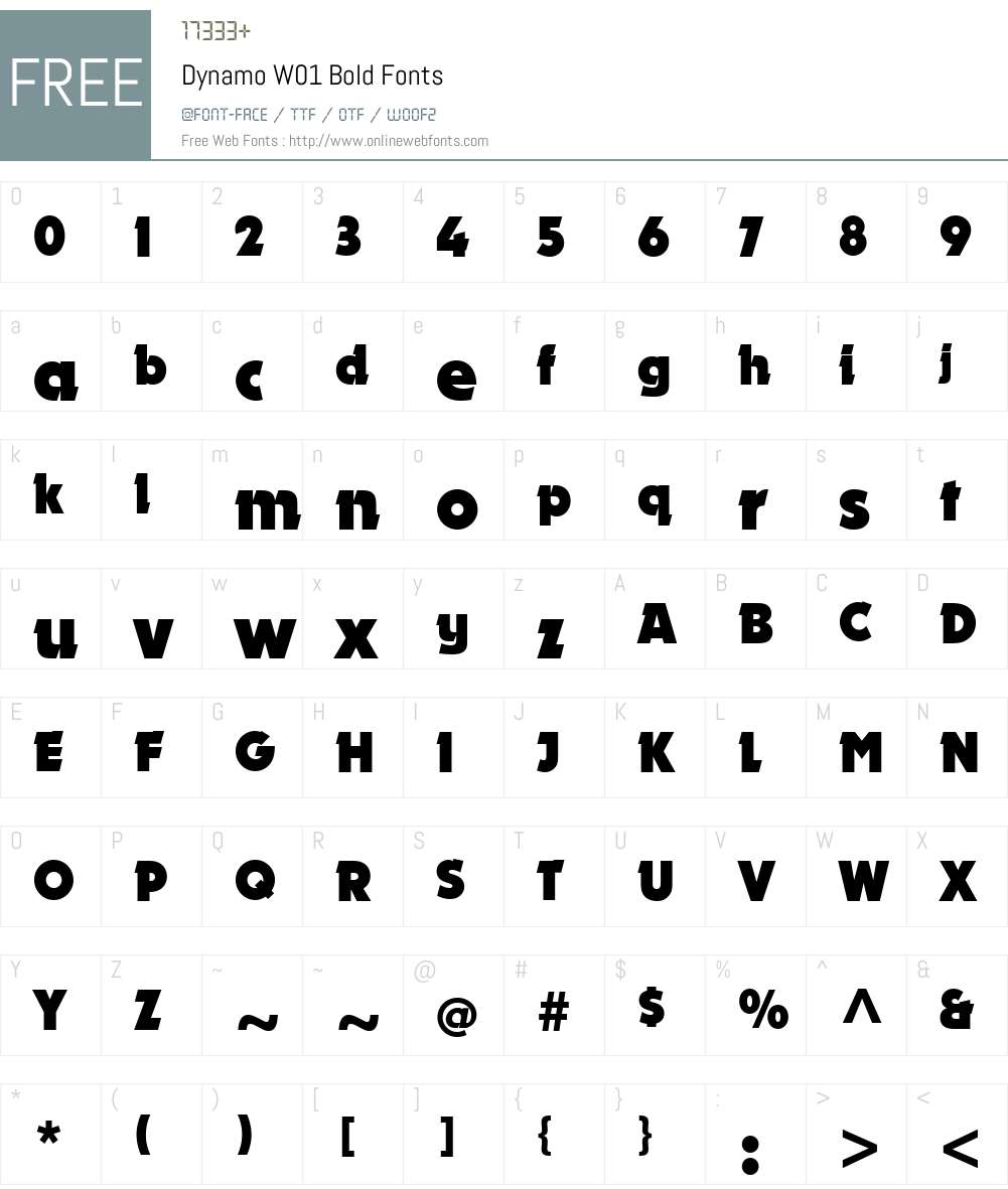 DynamoW01-Bold Font Screenshots