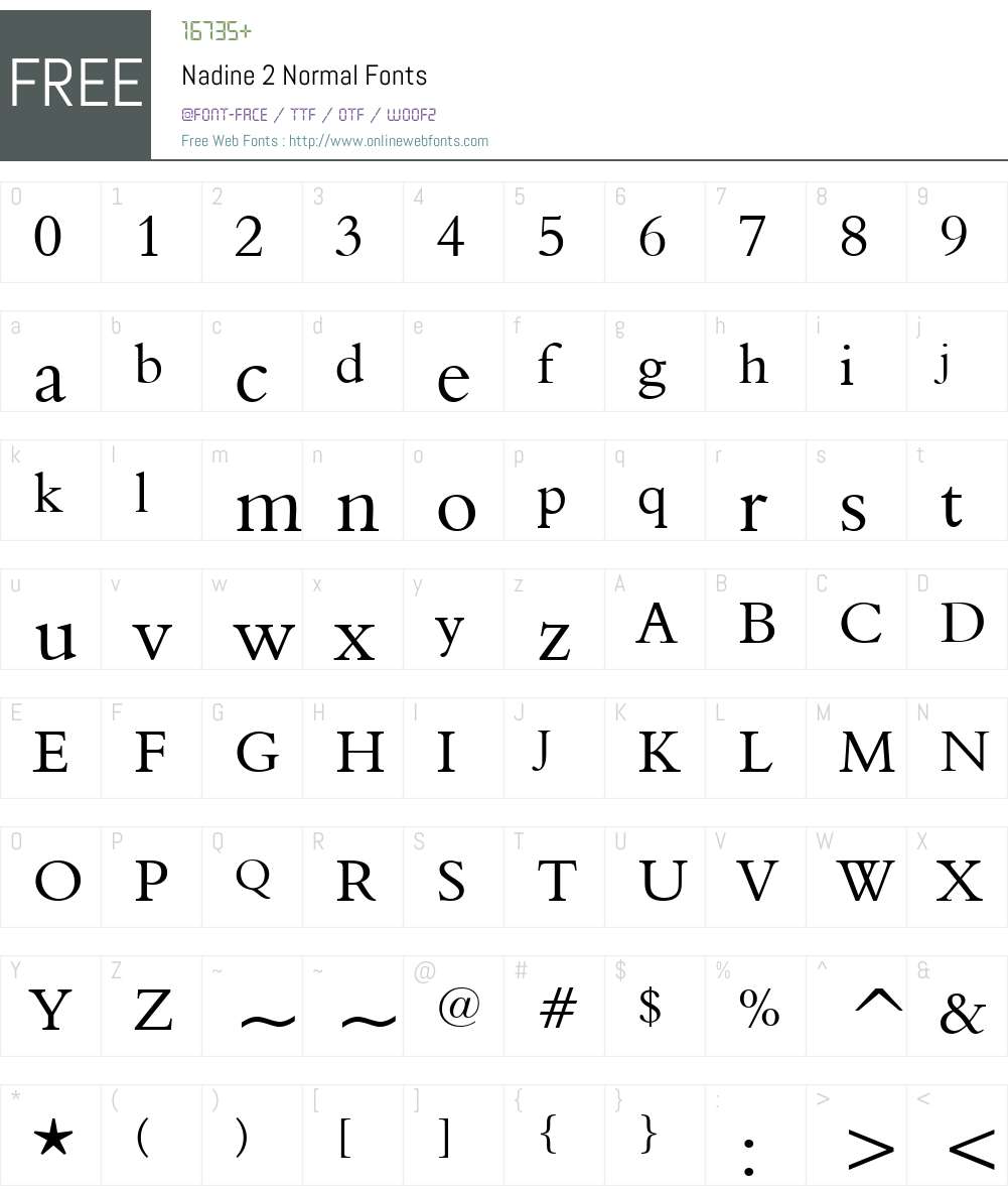 Nadine 2 Font Screenshots