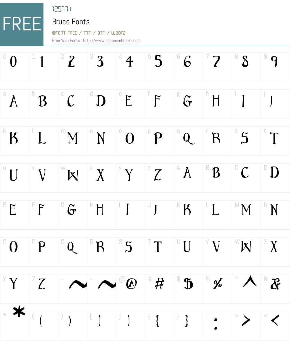 Bruce Font Screenshots