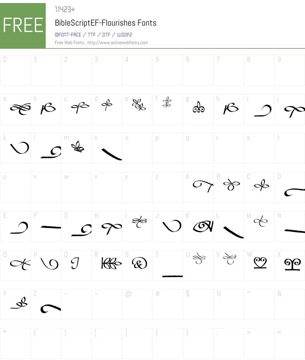 BibleScriptEF Font Screenshots