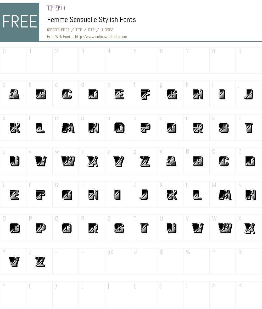 Femme Sensuelle Font Screenshots