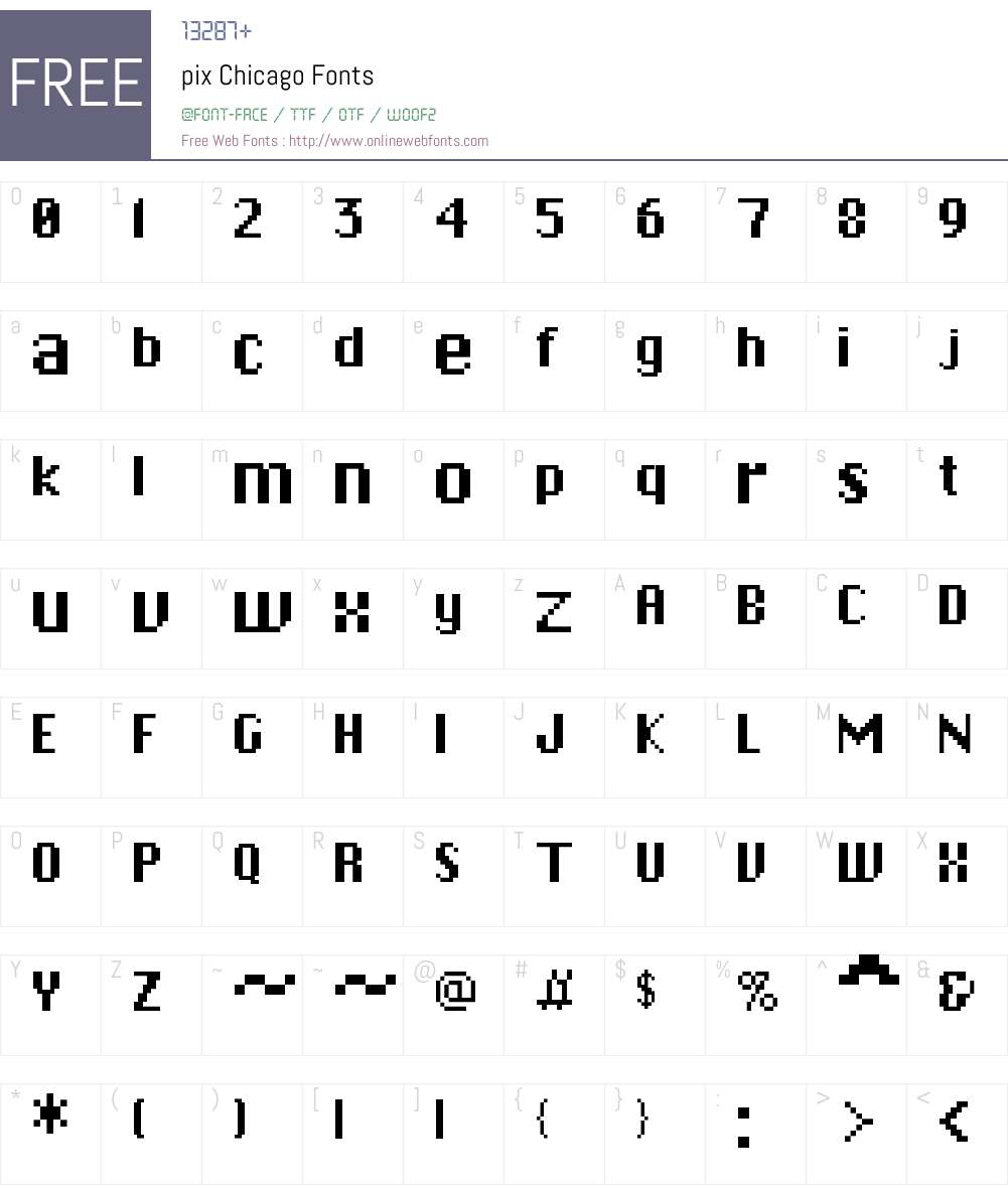 pix Chicago Font Screenshots