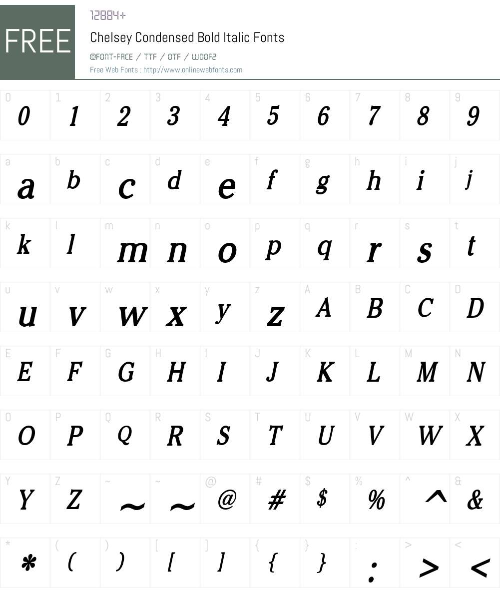 Chelsey Condensed Font Screenshots