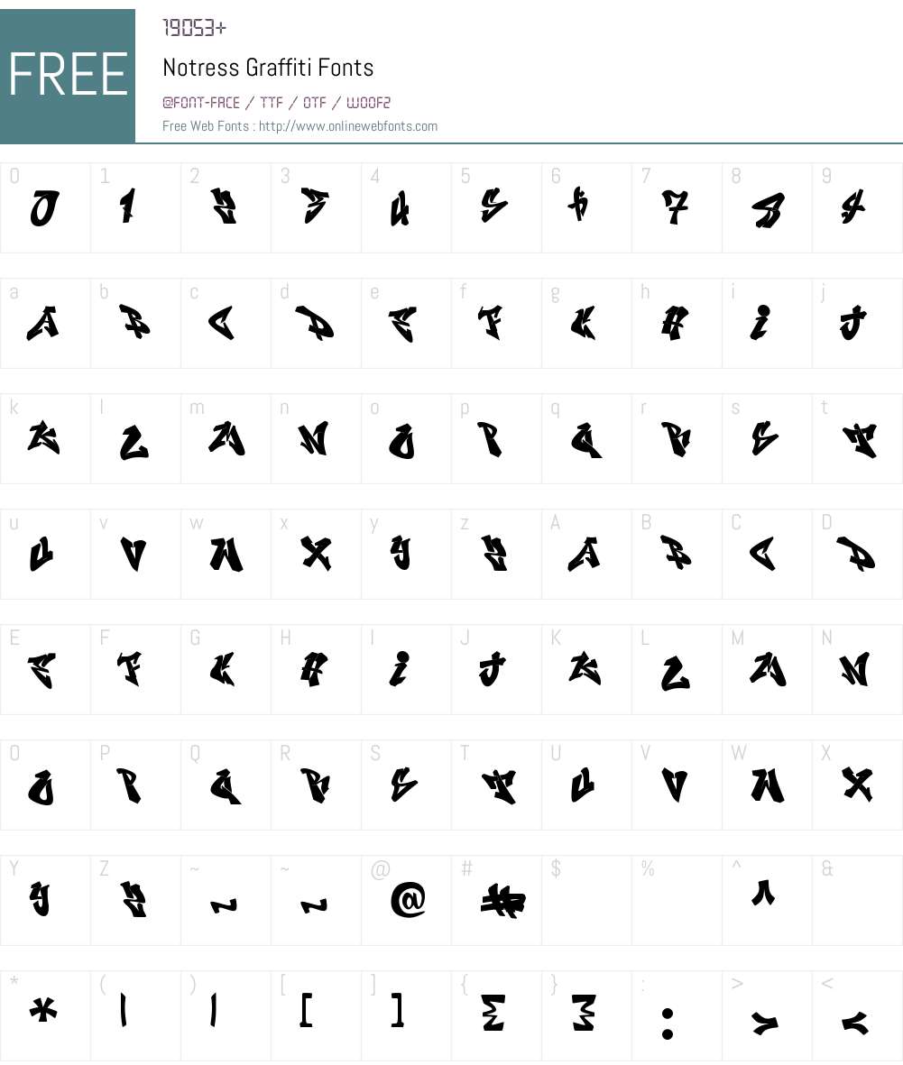 Notress Graffiti Font Screenshots