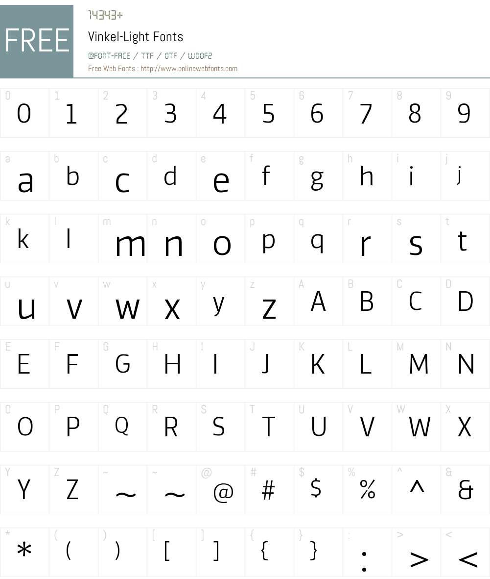 Vinkel Li Font Screenshots