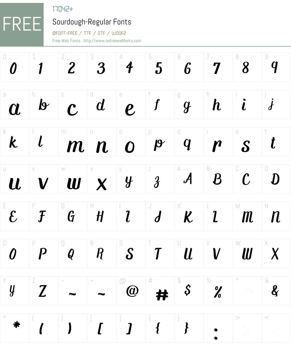 Sourdough Font Screenshots