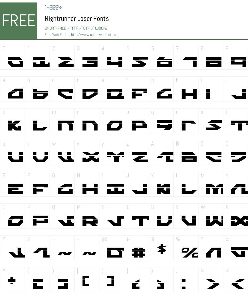 Nightrunner Laser Font Screenshots