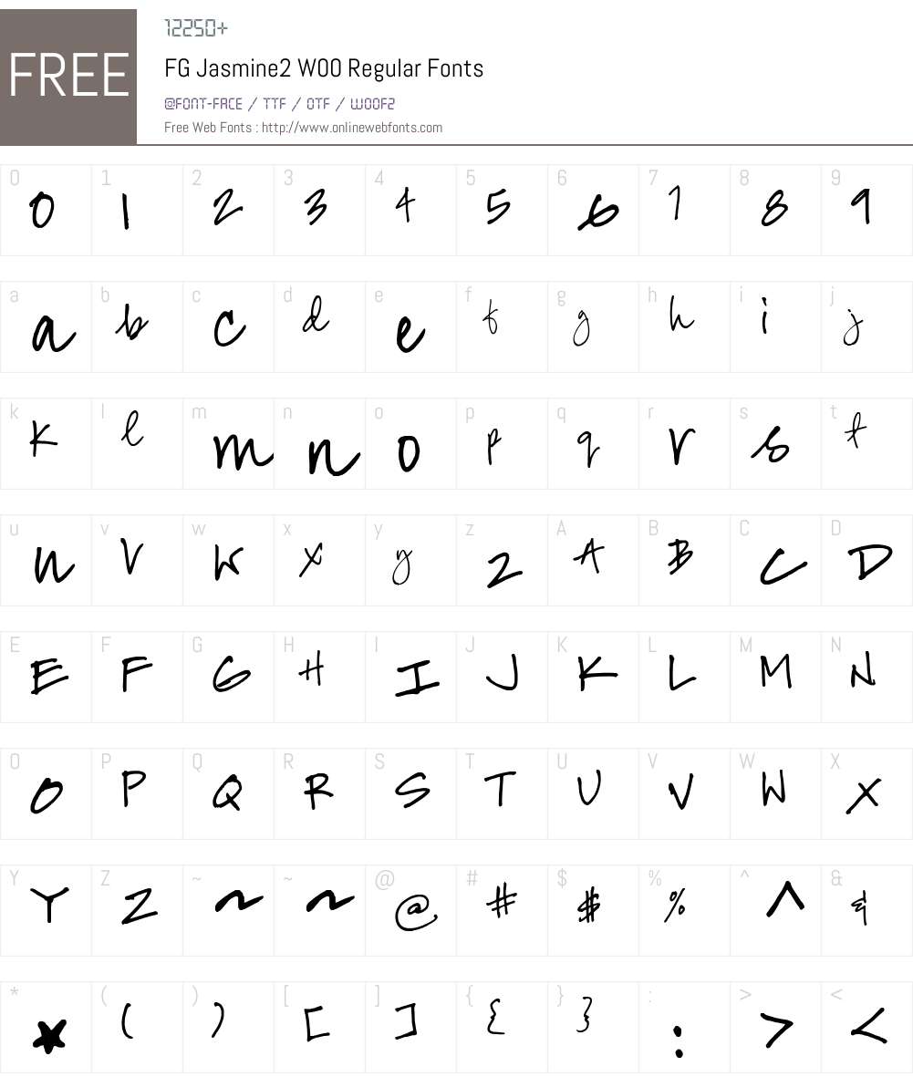 FGJasmine2W00-Regular Font Screenshots