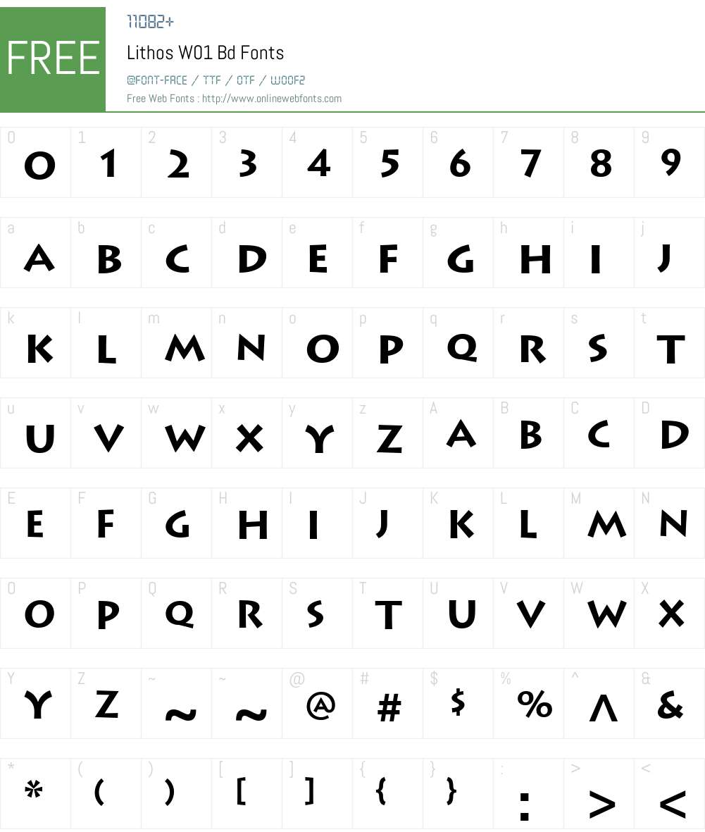 LithosW01-Bd Font Screenshots