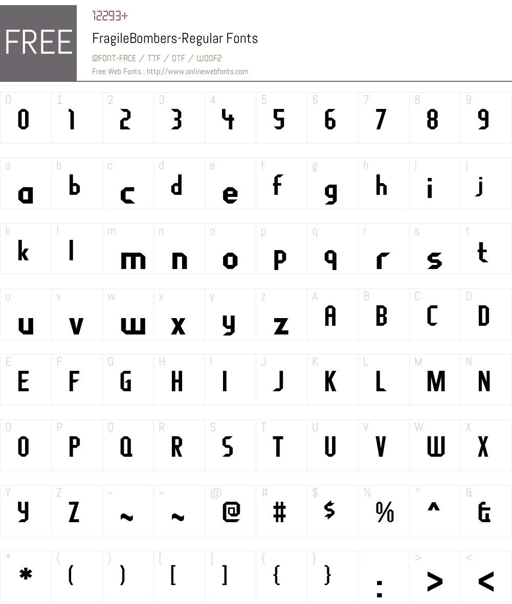 Fragile Bombers Font Screenshots