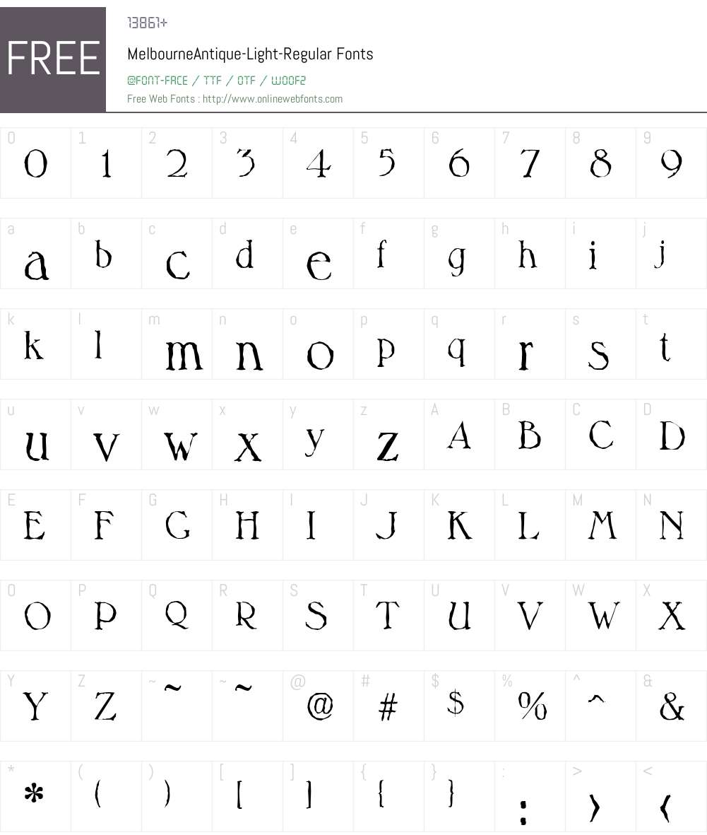MelbourneAntique-Light Font Screenshots