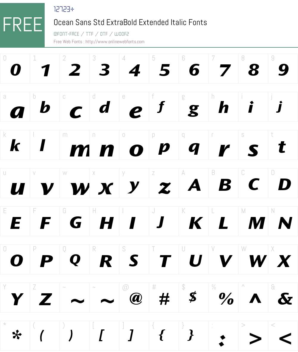 Ocean Sans Std Font Screenshots