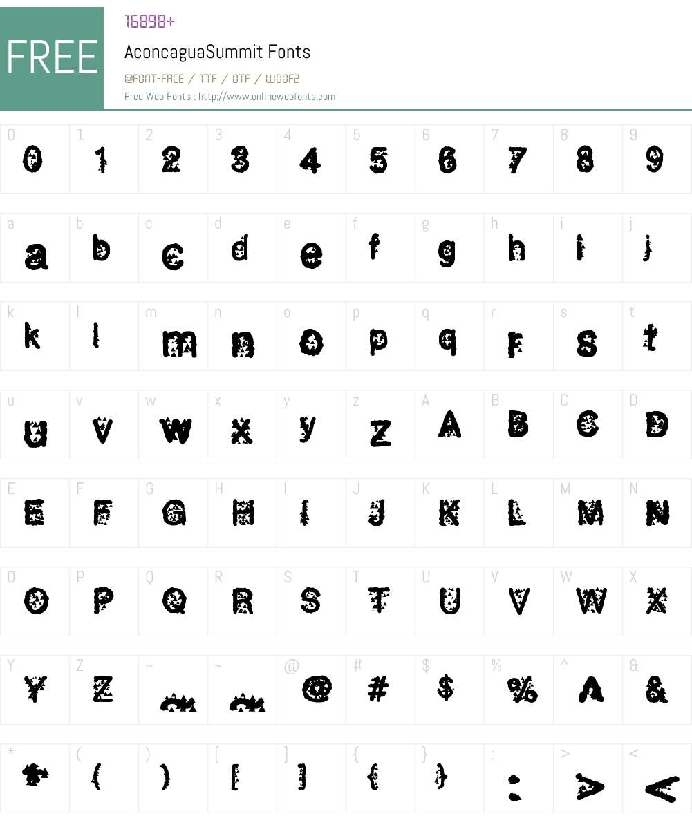 AconcaguaSummit Font Screenshots