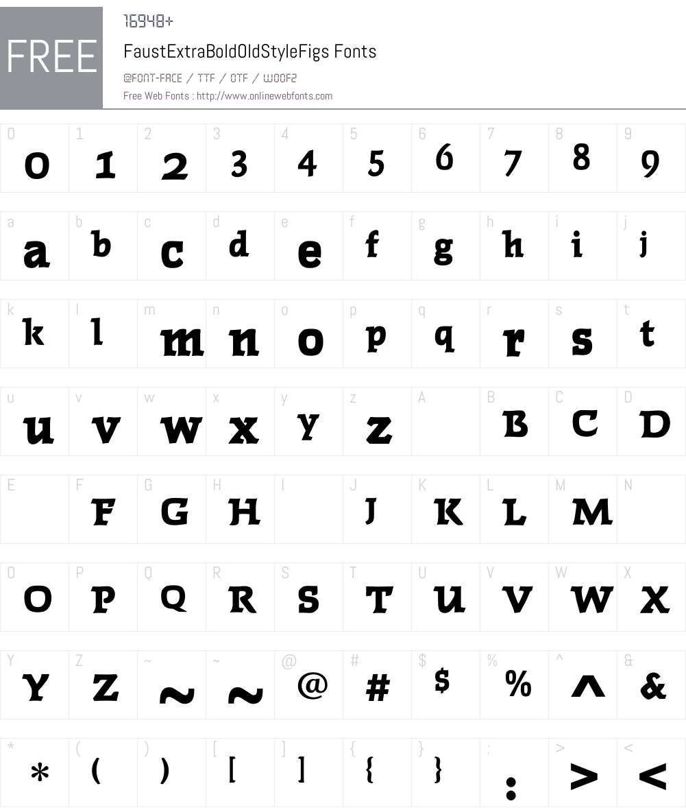 FaustExtraBoldOldStyleFigs Font Screenshots