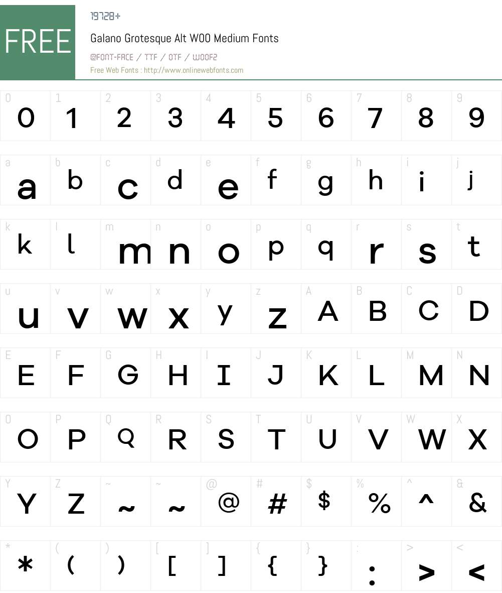 GalanoGrotesqueAltW00-Md Font Screenshots