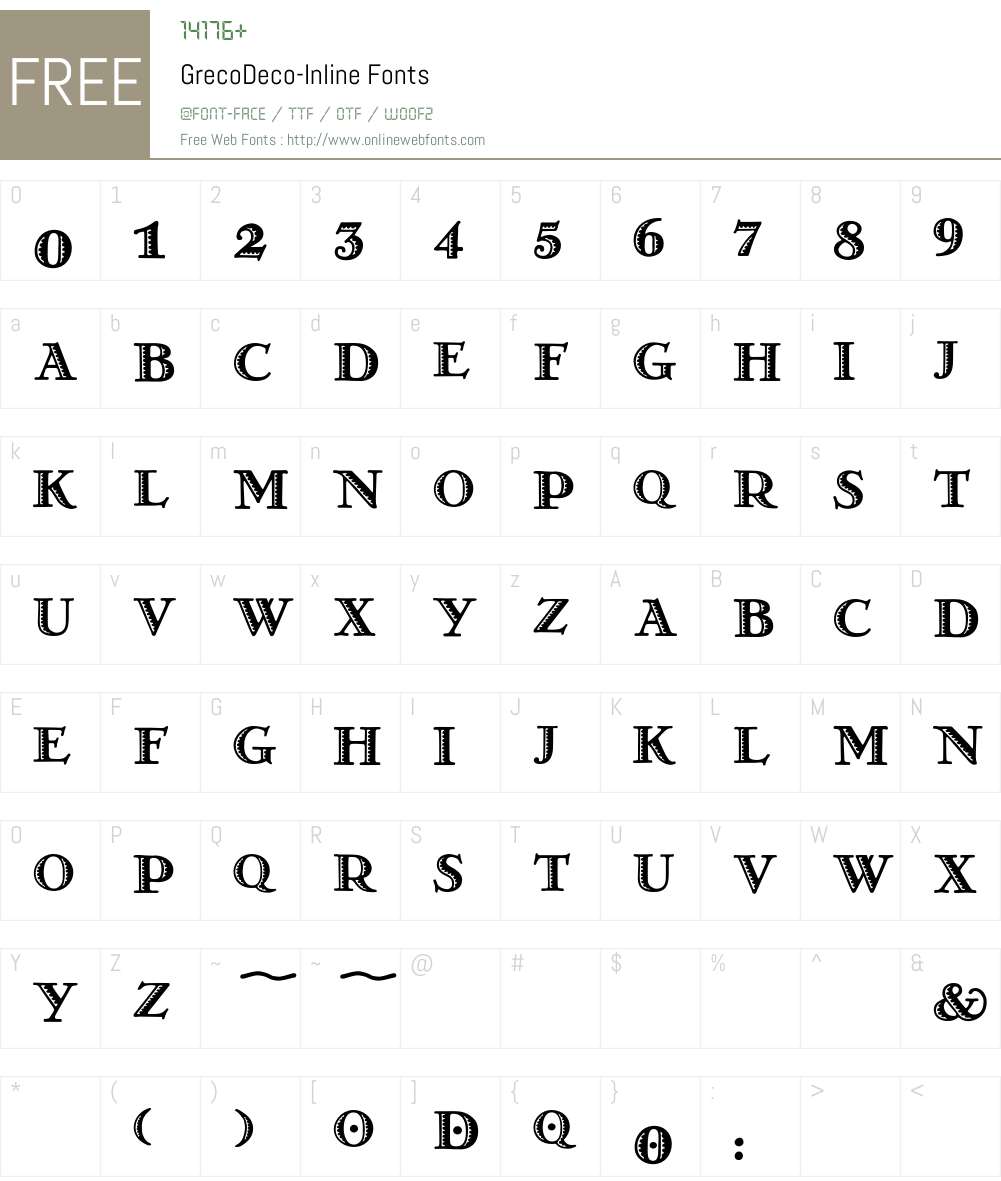 GrecoDeco Font Screenshots