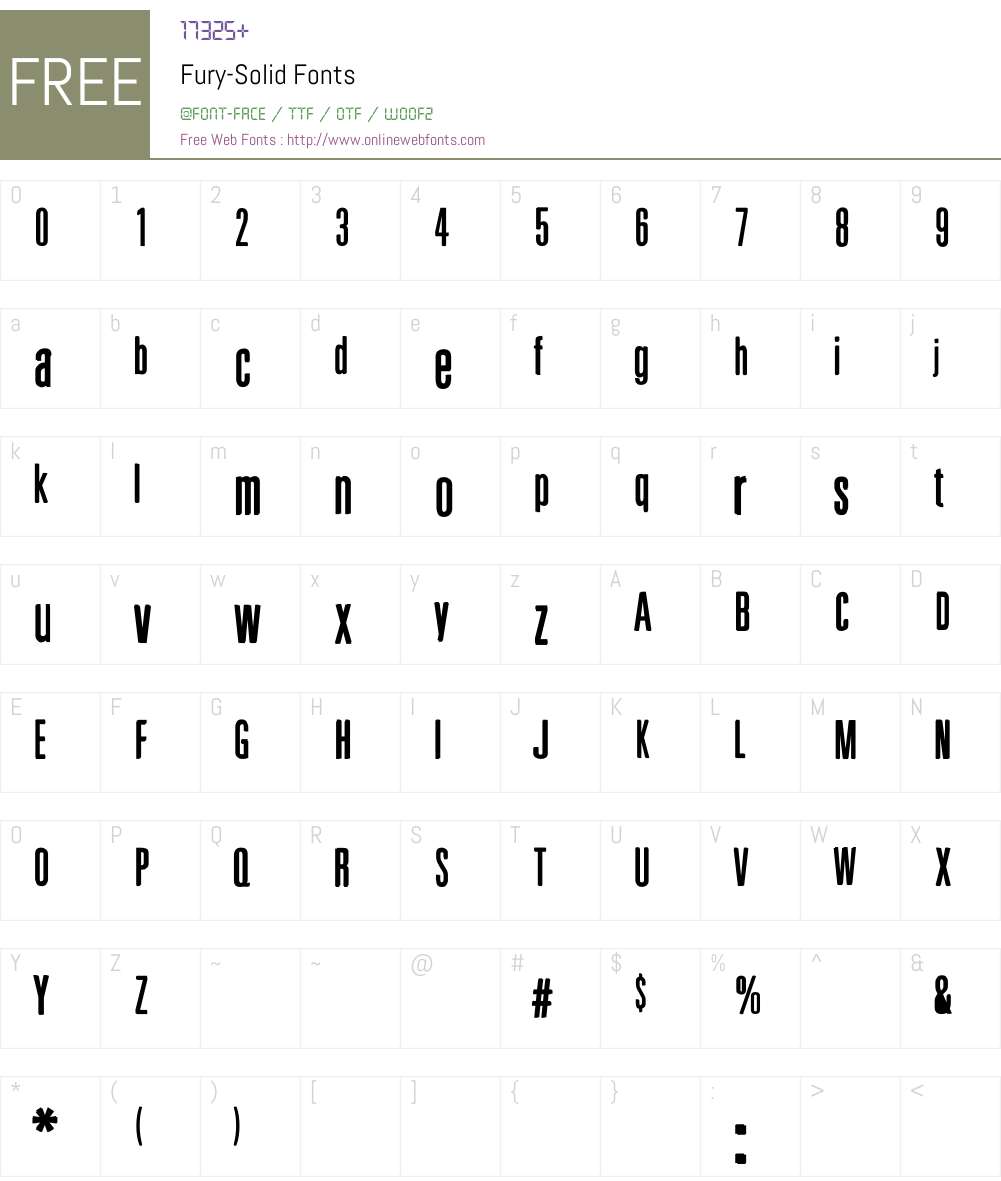 Fury Font Screenshots