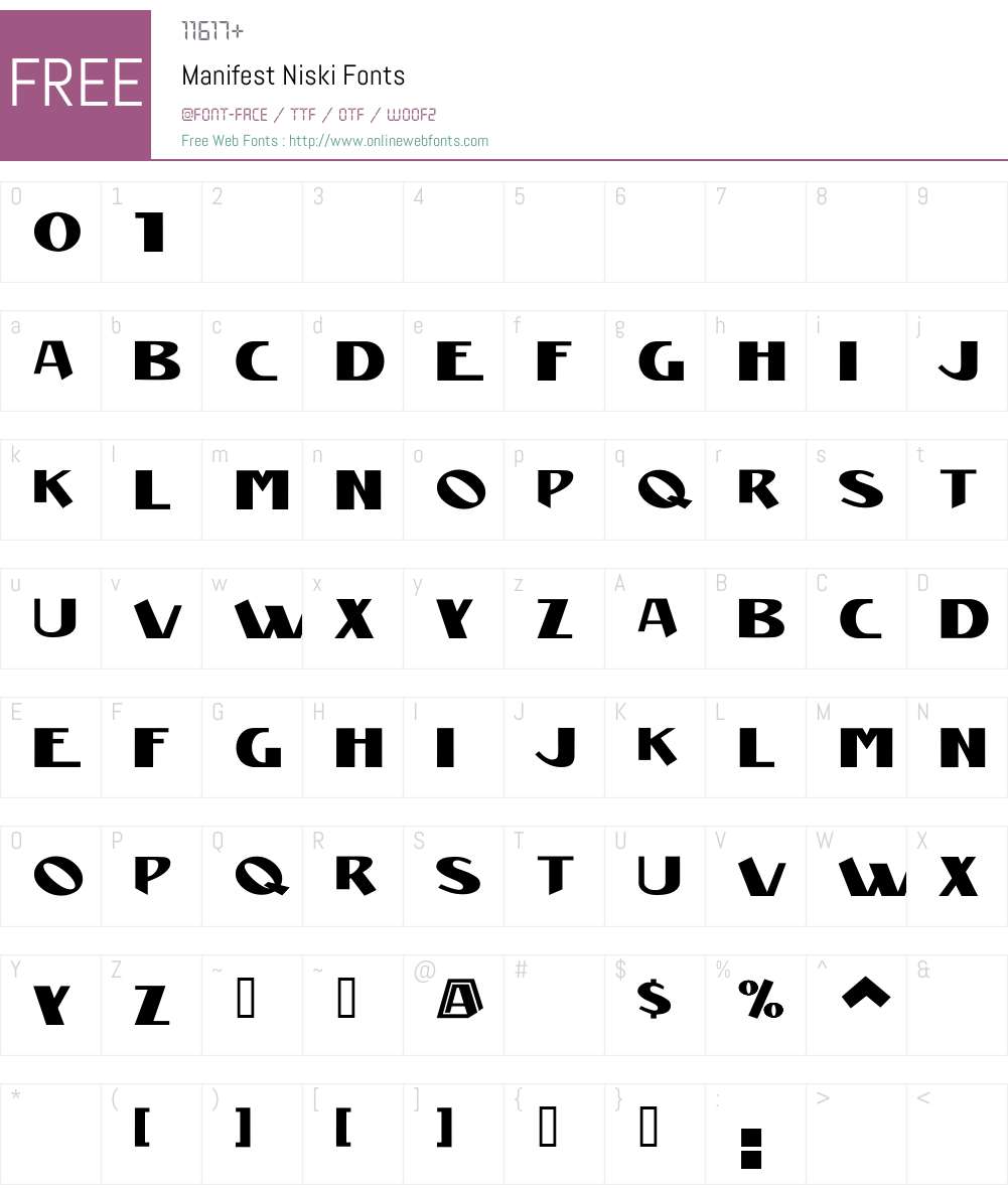 Manifest Niski Font Screenshots
