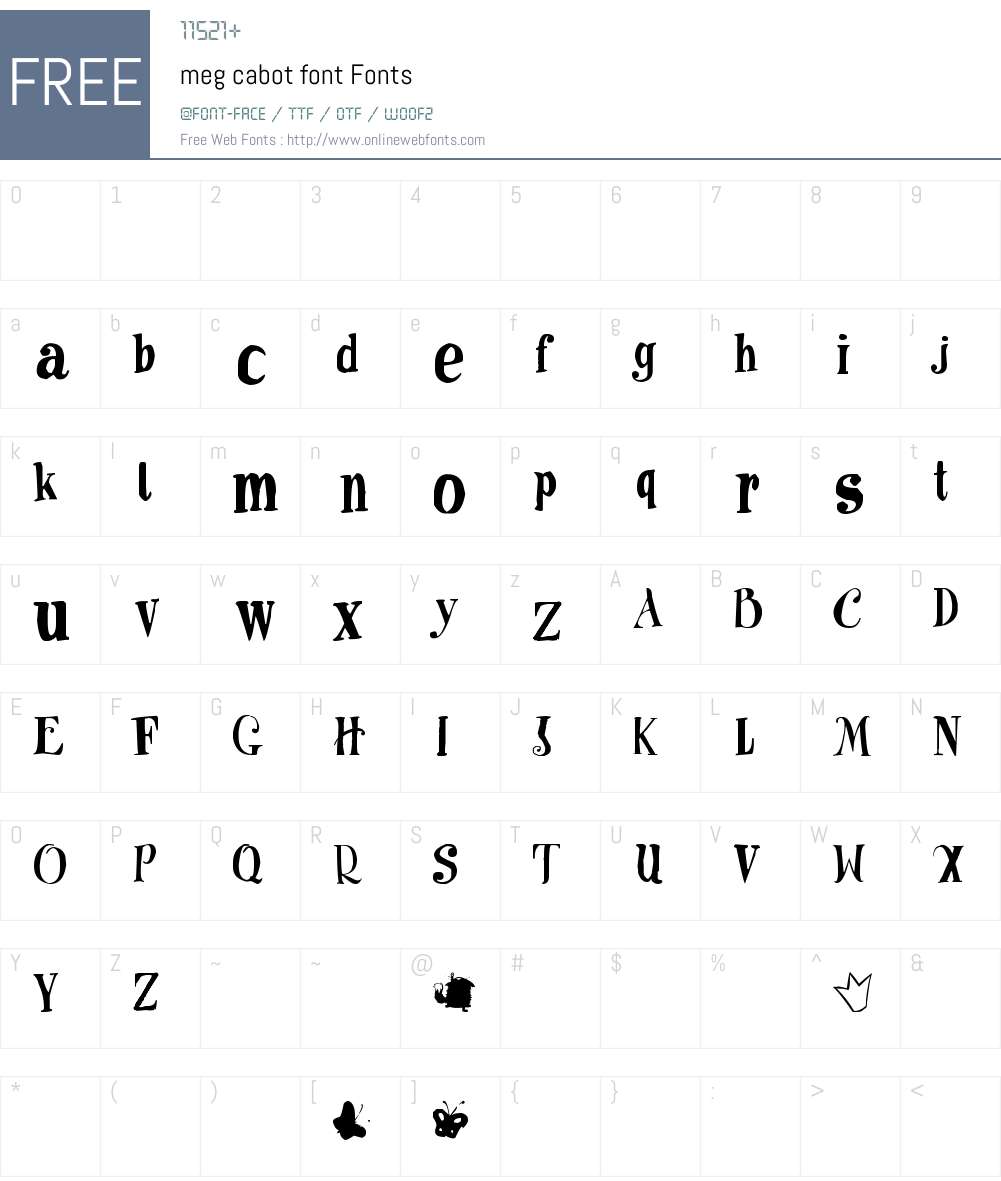 meg cabot font Font Screenshots