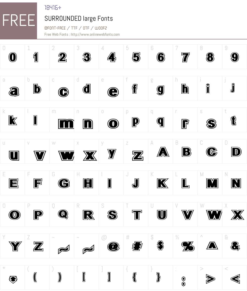 SURROUNDED large Font Screenshots