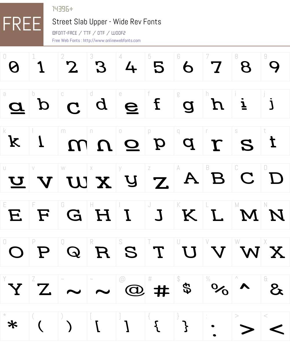 Street Slab Upper - Wide Rev Font Screenshots