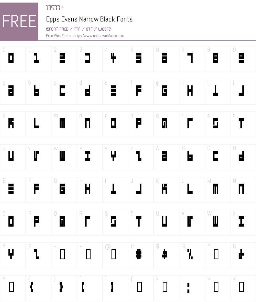 Epps Evans Narrow Black Font Screenshots