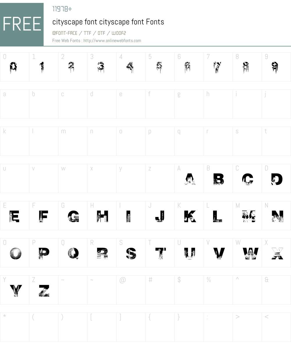 cityscape font Font Screenshots