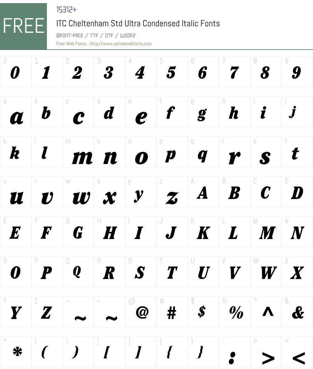 ITC Cheltenham Std Font Screenshots