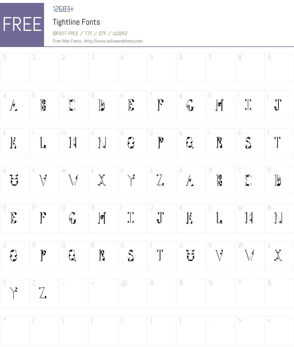 Tightline Font Screenshots