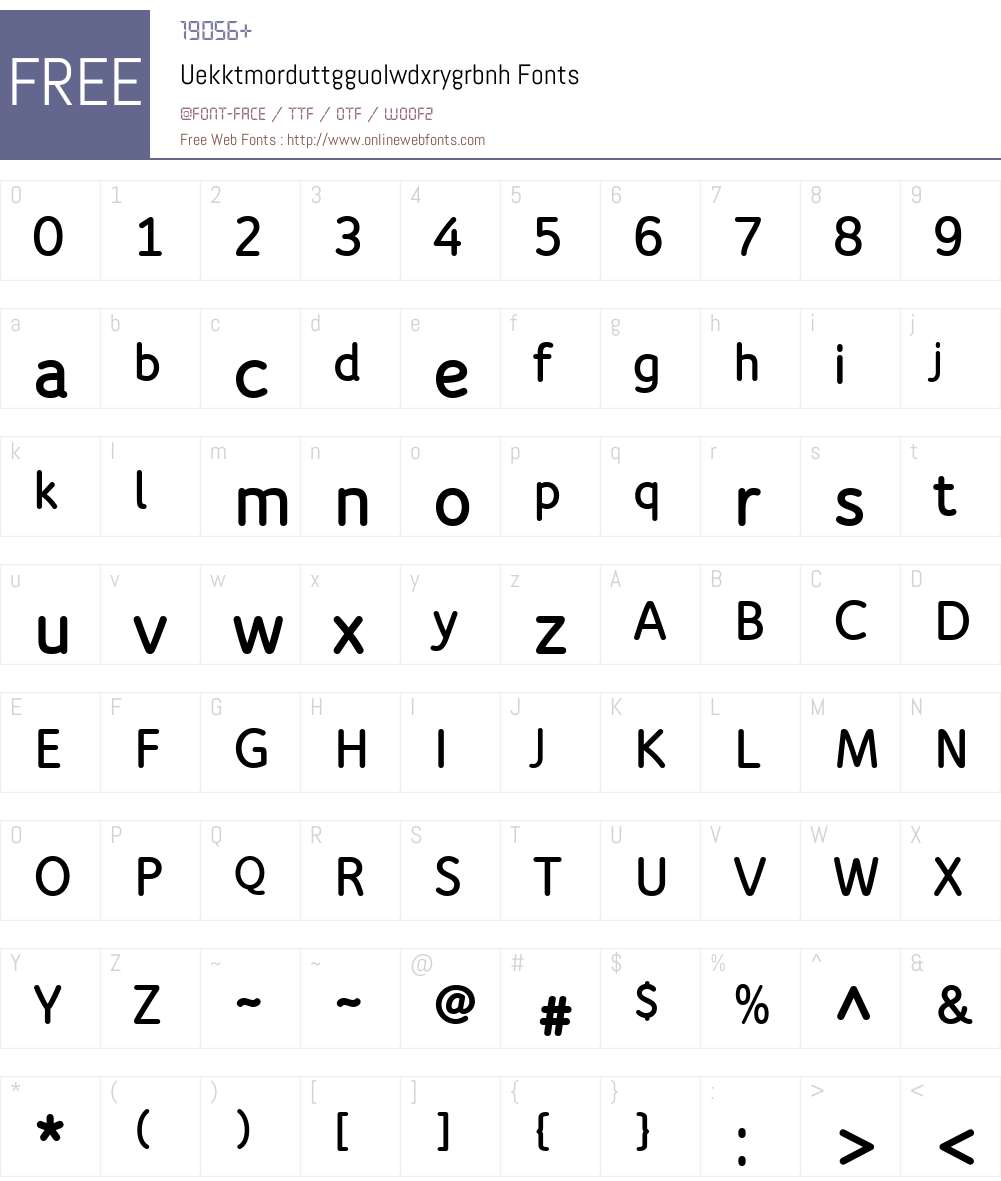 Uekktmorduttgguolwdxrygrbnh Font Screenshots
