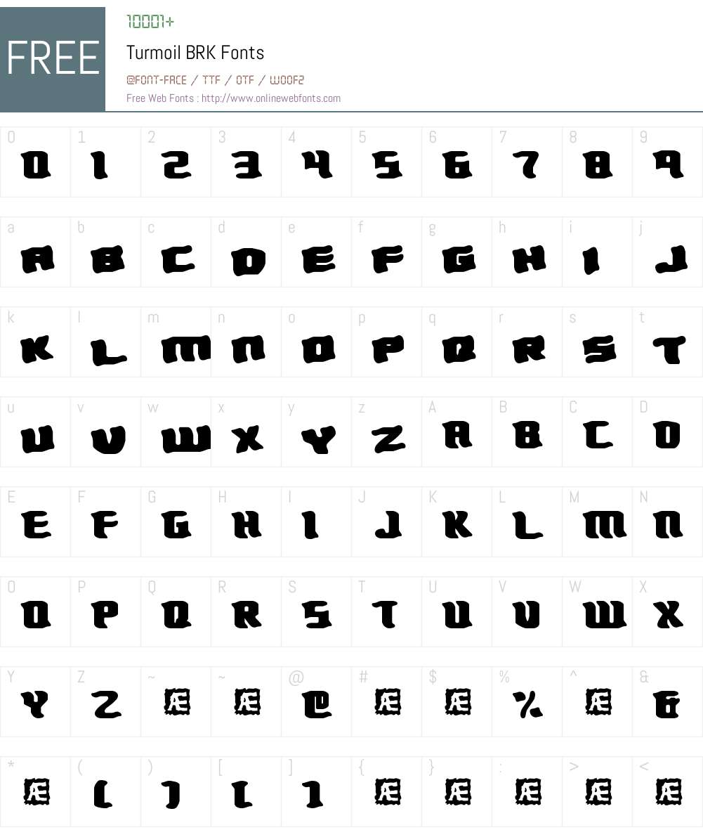 Turmoil BRK Font Screenshots