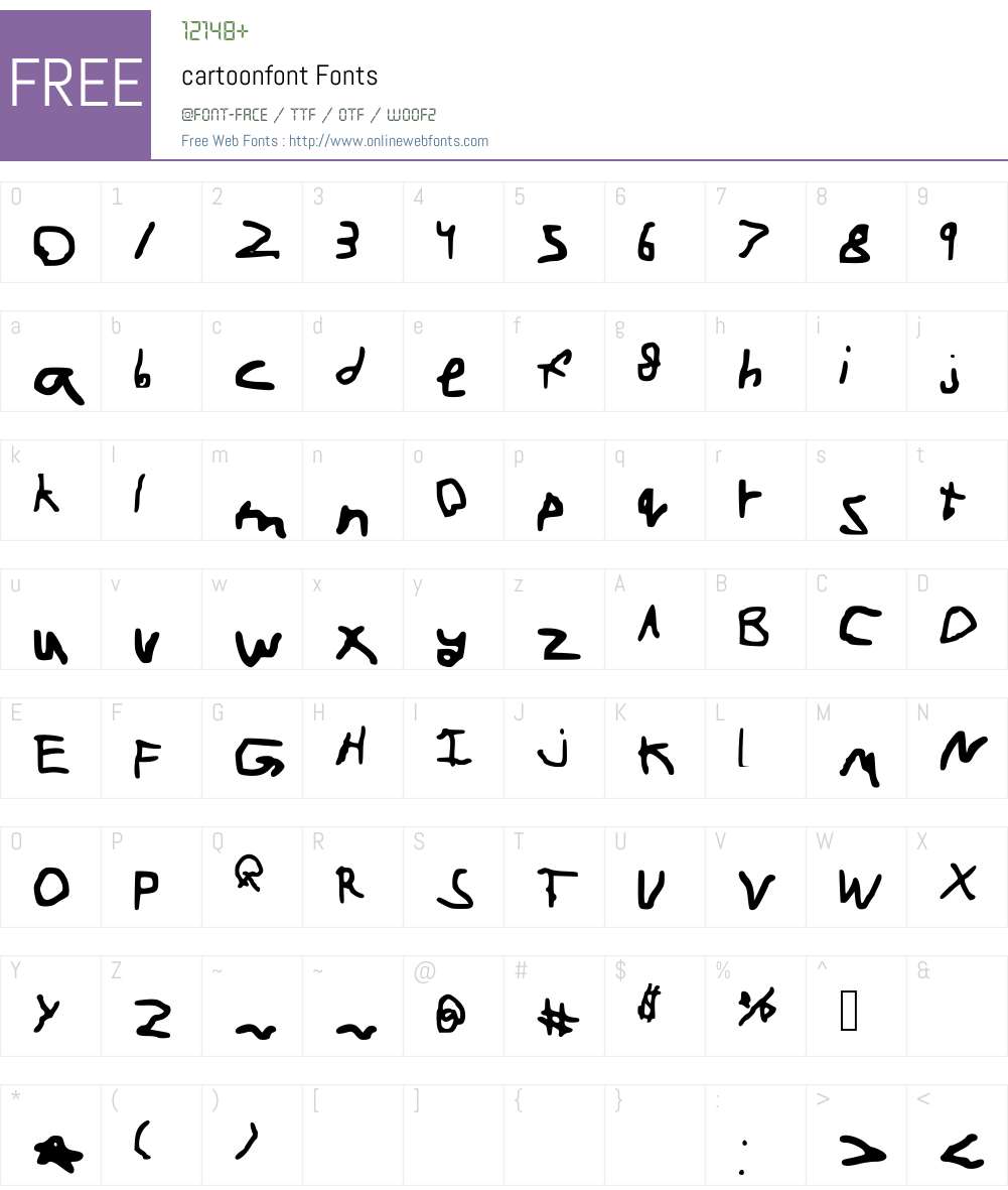 cartoonfont Font Screenshots