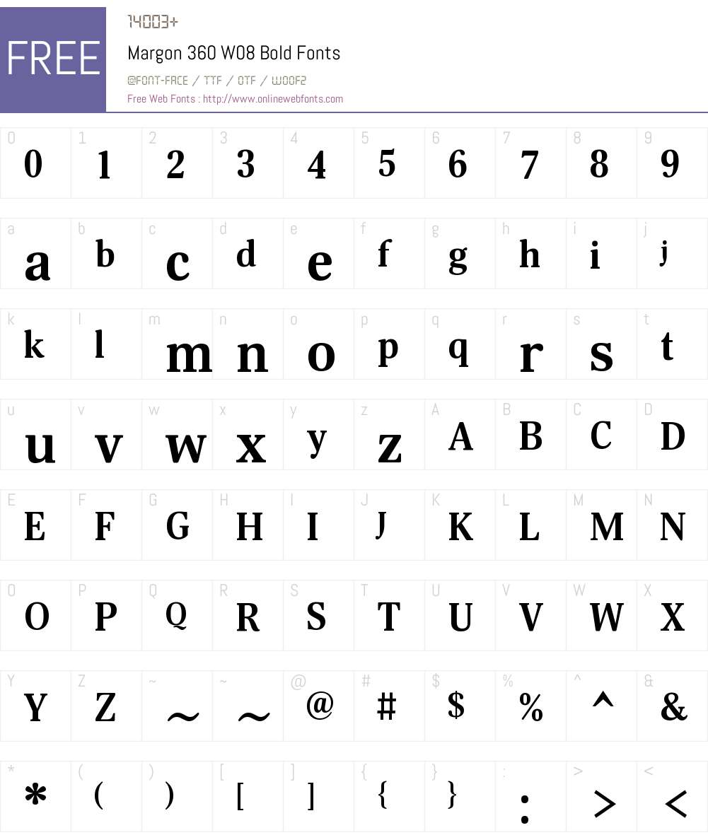 Margon360W08-Bold Font Screenshots