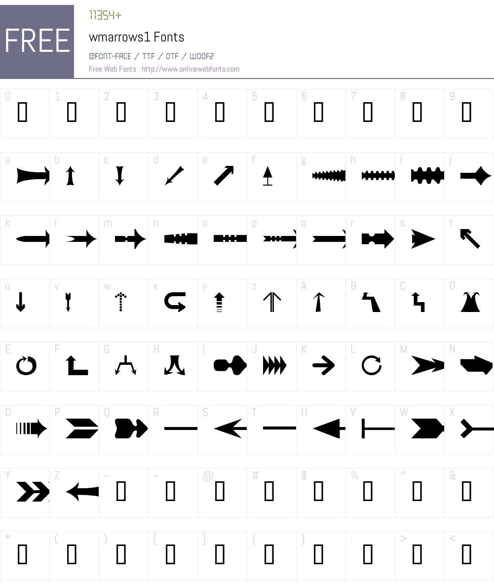 wmarrows1 Font Screenshots