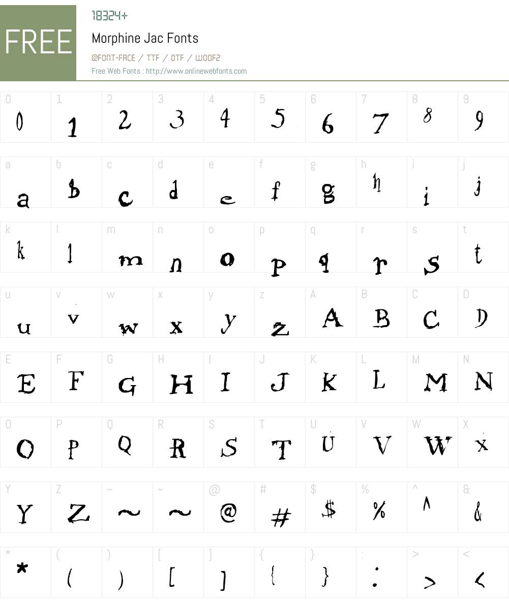 Morphine Jac Font Screenshots