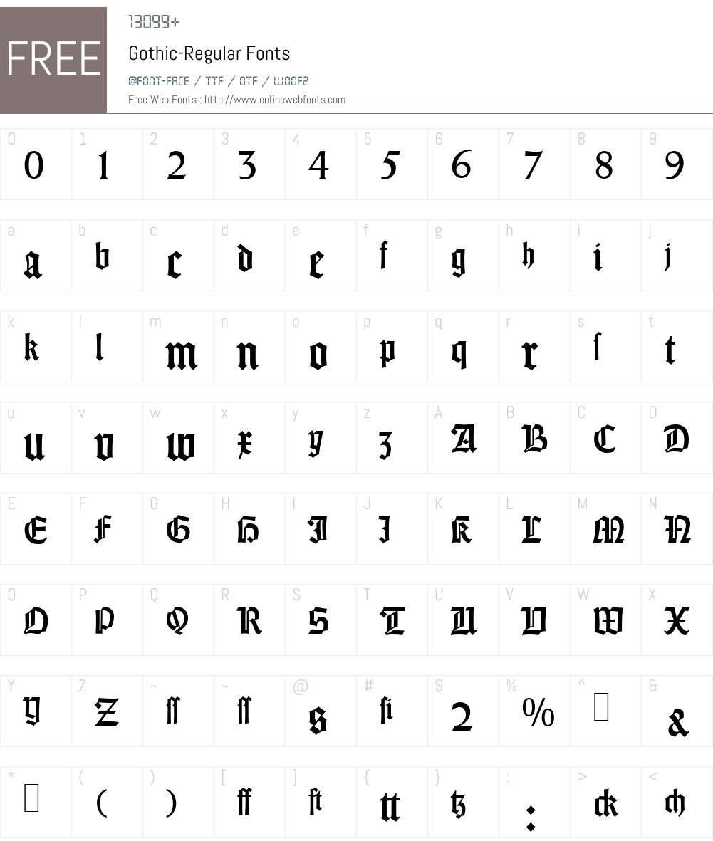 Gothic Font Screenshots