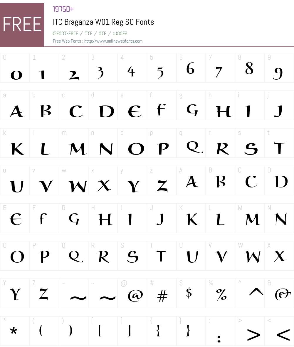 ITCBraganzaW01-RegSC Font Screenshots