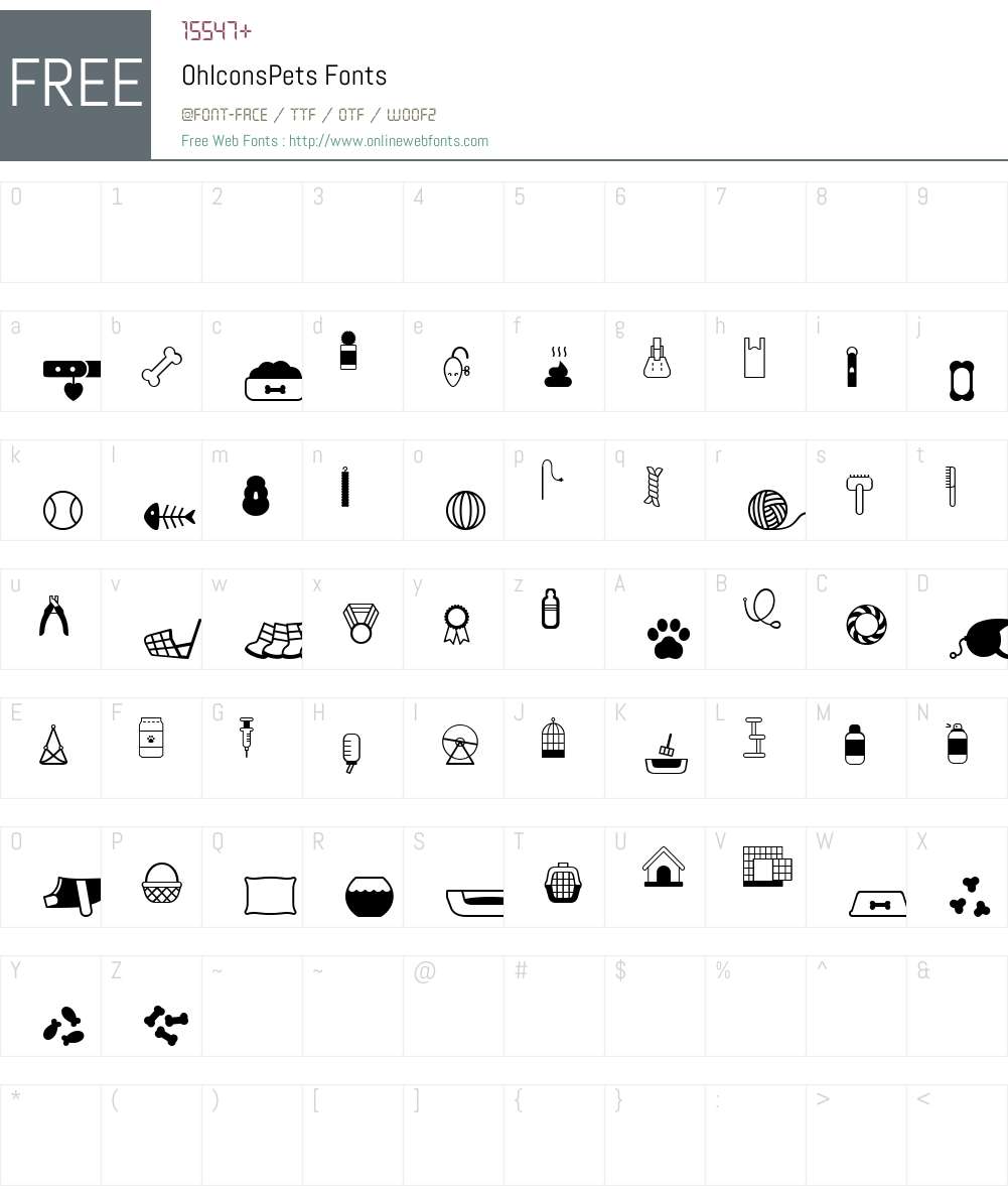 OhIconsPets Font Screenshots