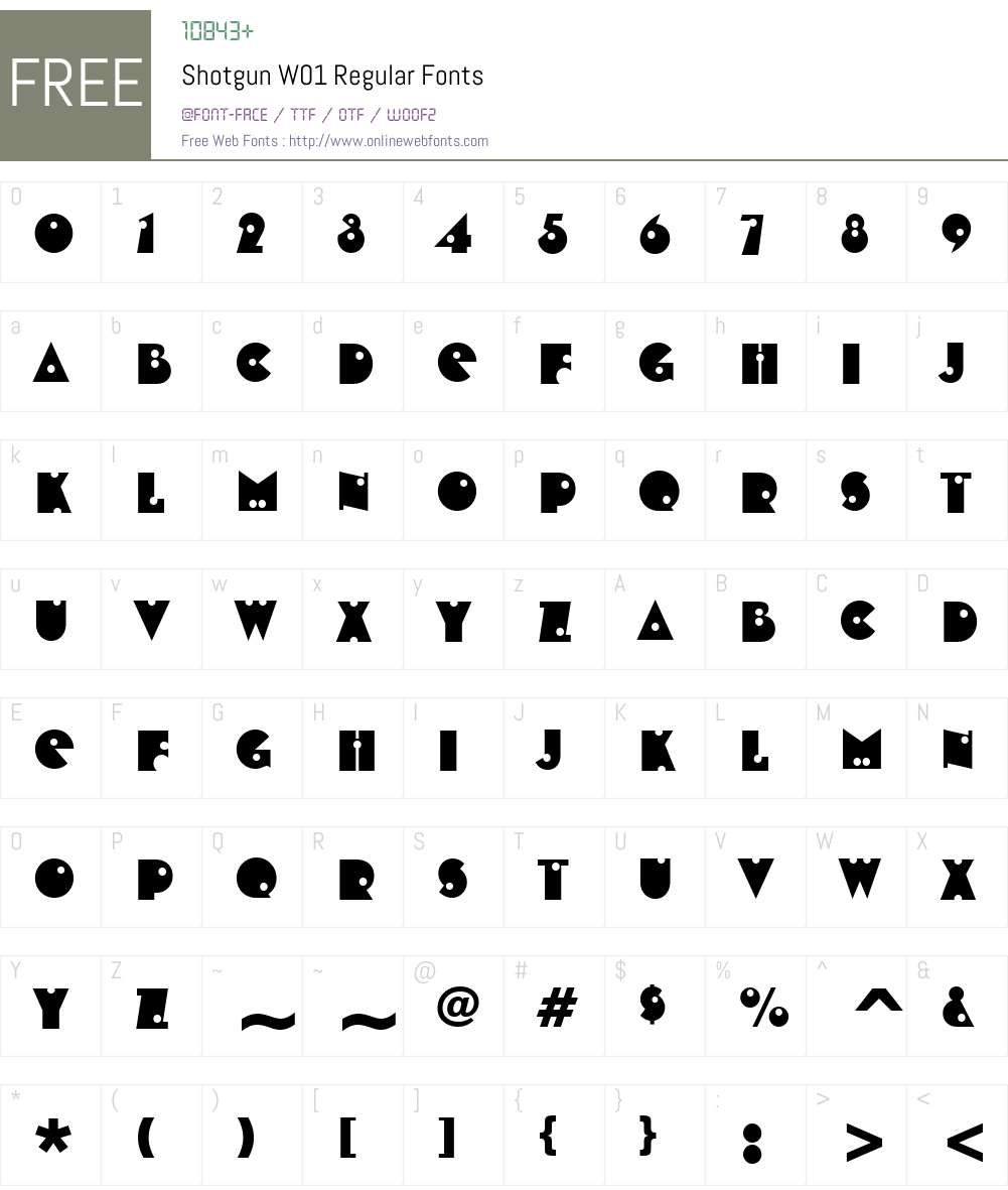 ShotgunW01-Regular Font Screenshots