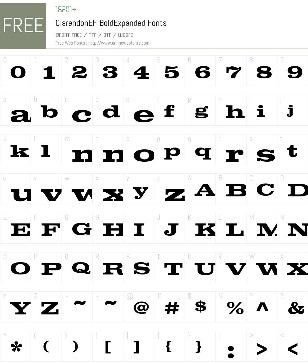 ClarendonEF Font Screenshots