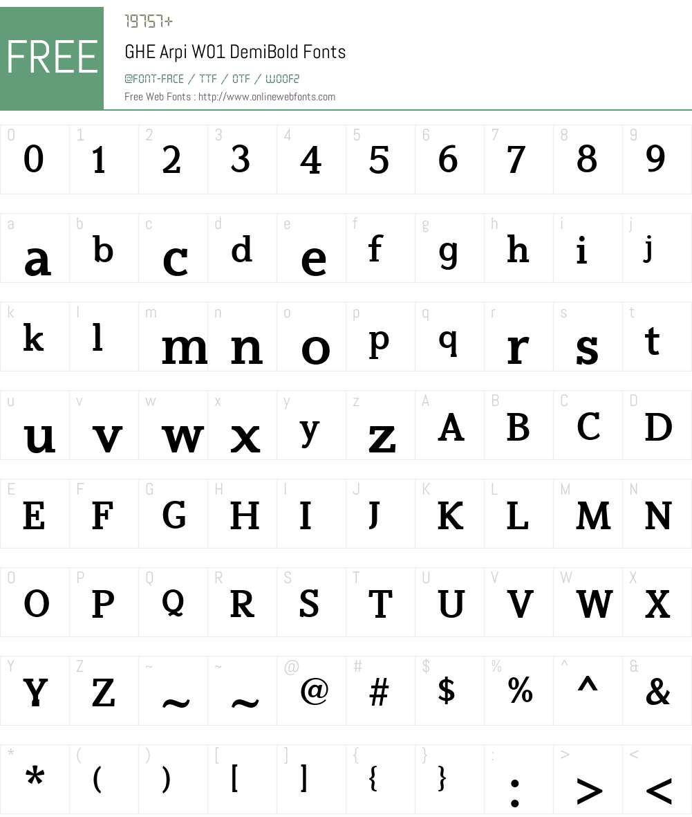 GHEArpiW01-DemiBold Font Screenshots