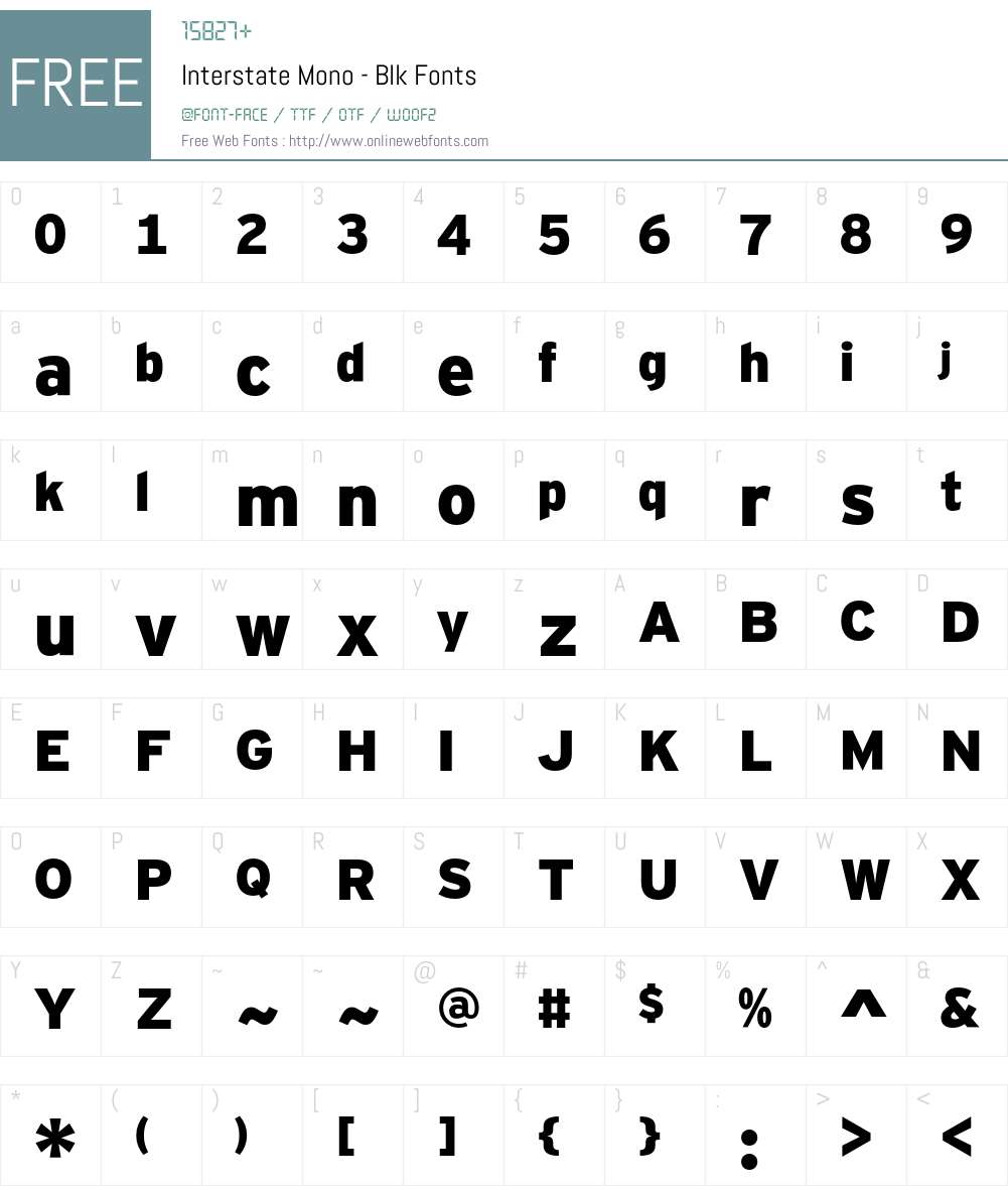 Interstate Mono - Blk Font Screenshots