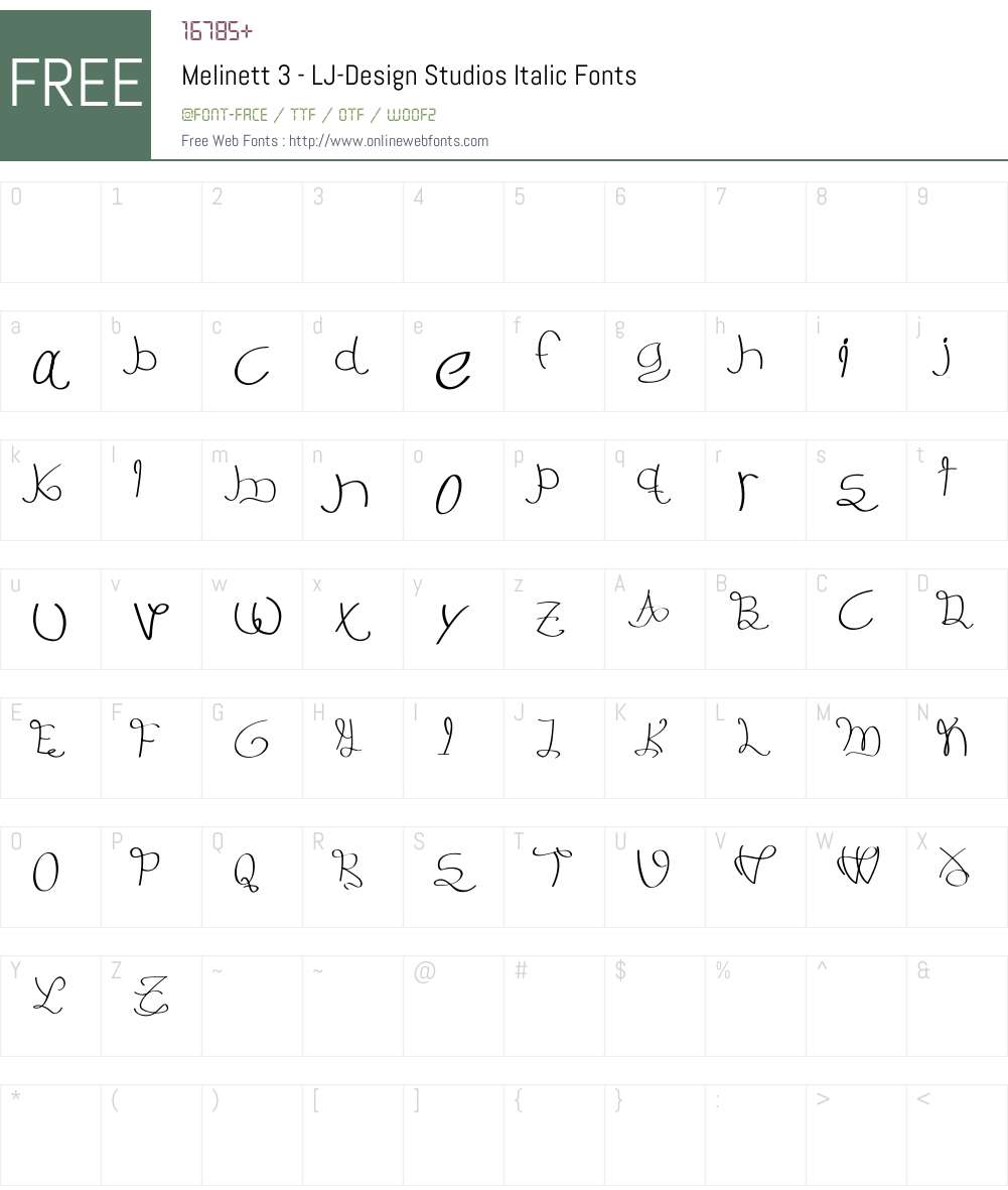 Melinett 3 Font Screenshots