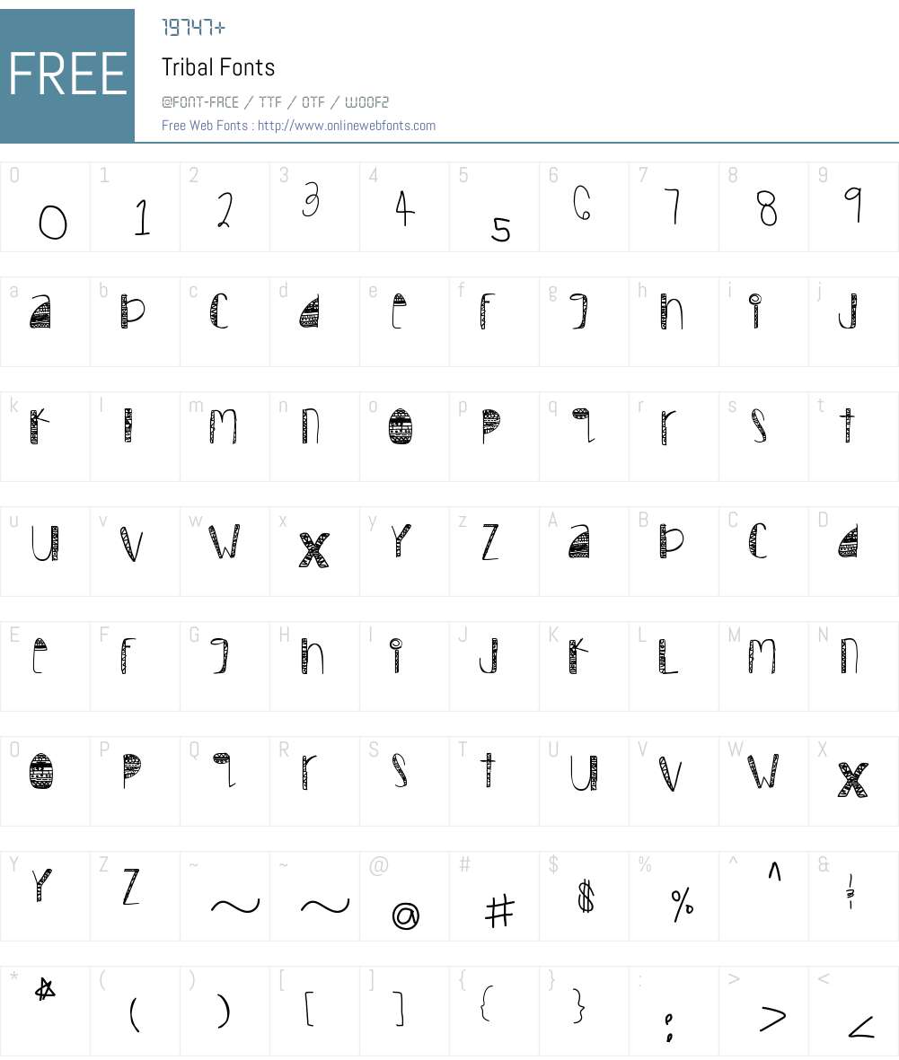 Tribal Font Screenshots