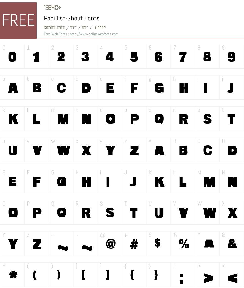 Populist Font Screenshots