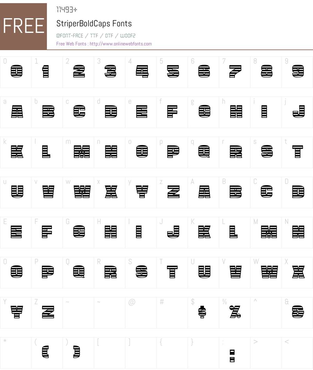 StriperBoldCaps Font Screenshots